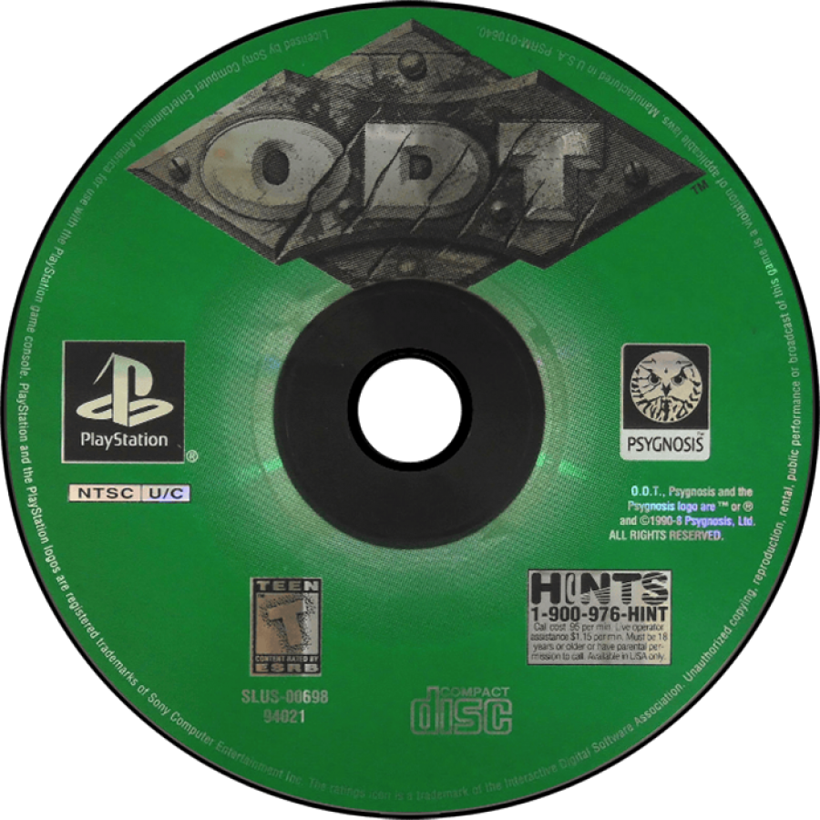 ODT: Escape or Die Trying PlayStation 1 PS1 for action adventure retro video game fans featuring fantasy exploration puzzle solving platforming combat mysterious worlds challenging quests cinematic gameplay collectible gaming appeal disc