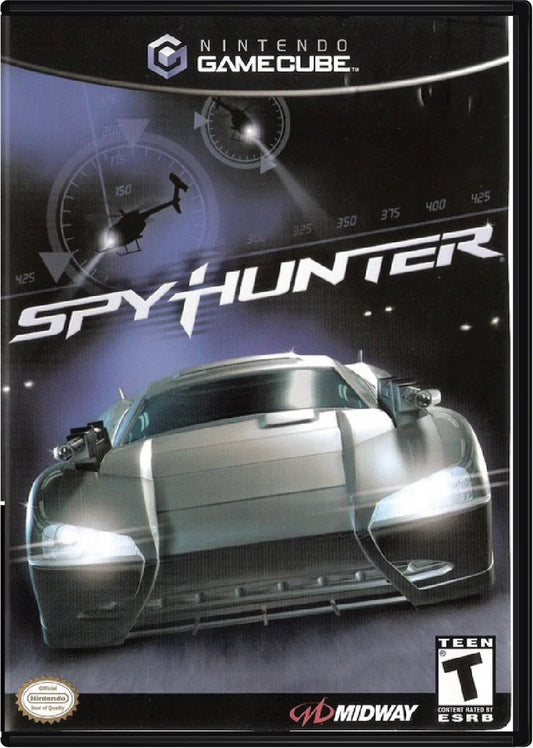 Spy Hunter for Nintendo GameCube vehicular combat action game featuring high speed driving weapons upgrades mission based gameplay arcade style espionage theme front cover