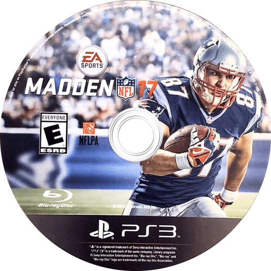 Madden NFL 17 disc art for PlayStation 3 (PS3) video game