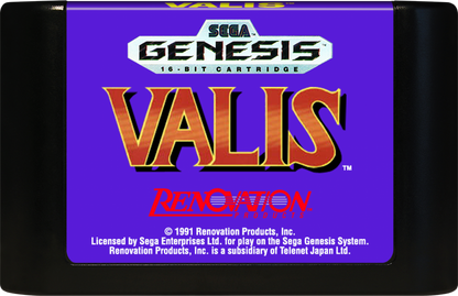 Valis Sega Genesis GEN for retro video game enthusiasts featuring side scrolling action platforming gameplay anime inspired fantasy adventure sword combat magical abilities challenging stages memorable boss battles and collectible gaming appeal cartridge 