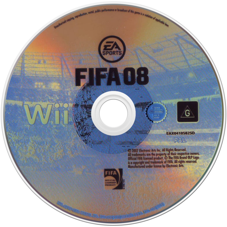 FIFA 08 disc art for Nintendo Wii (Wii) video game