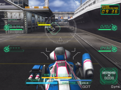 SLAI Steel Lancer Arena International PS2 Sony PlayStation 2 vehicular combat action game customizable combat vehicles arena battles futuristic racing and shooting missions Konami multiplayer combat retro gaming PlayStation 2 software video game title gameplay