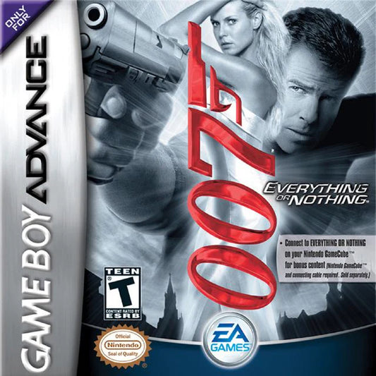 007 Everything or Nothing cover art for Game Boy Advance (GBA) video game