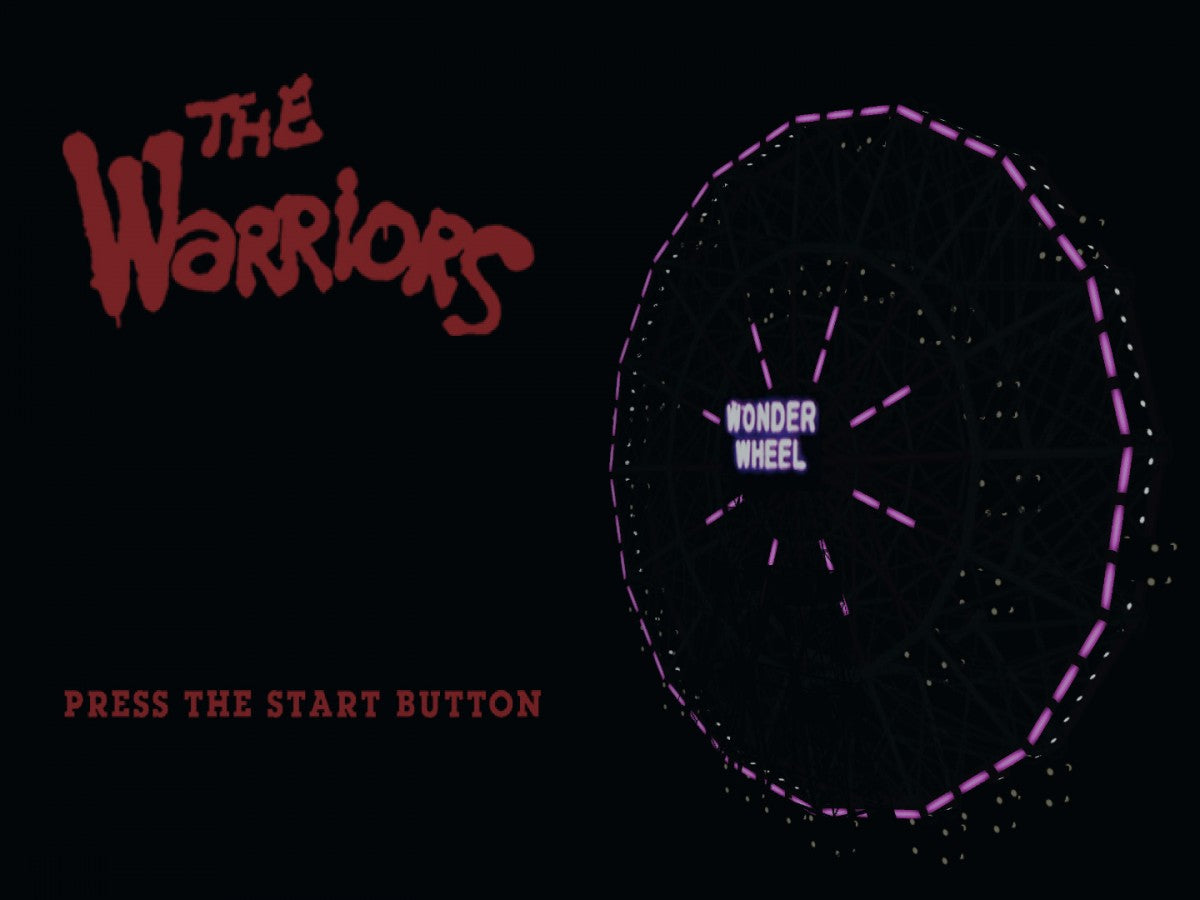 The Warriors title screen for Playstation 2 (PS2) video game