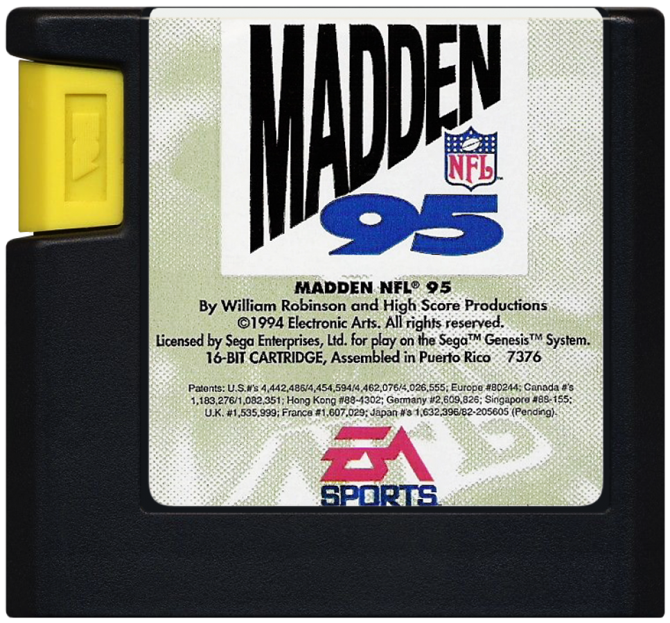 Madden NFL 95 cartridge for Sega Genesis (GEN) video game