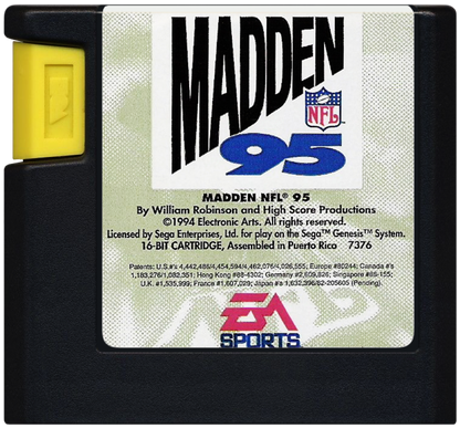 Madden NFL 95 cartridge for Sega Genesis (GEN) video game