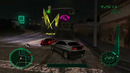 Midnight Club II Platinum Hits Xbox video game, arcade street racing, open-city environments, high-speed multiplayer action, classic console title gameplay screenshot