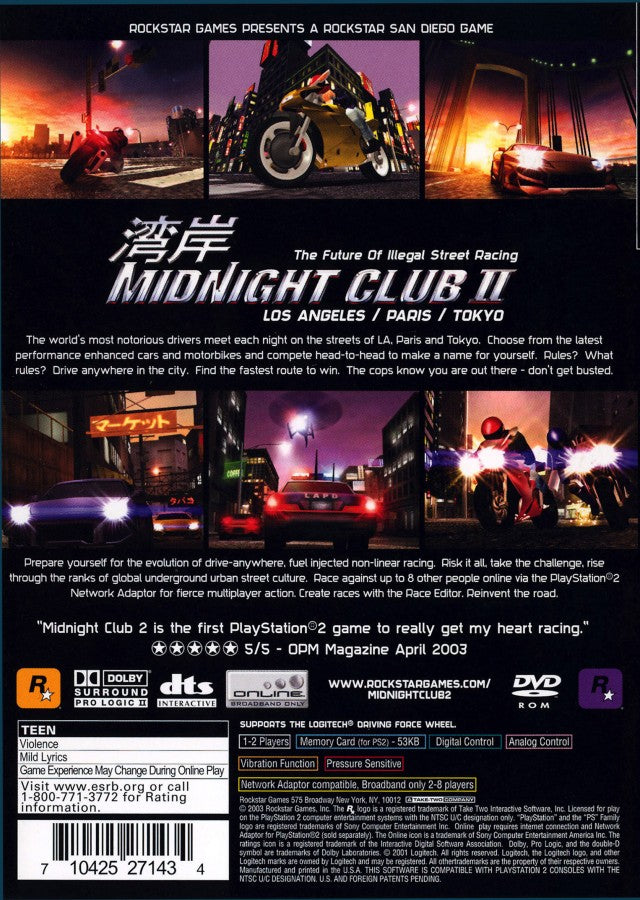 Midnight Club 2 [Greatest Hits] – PlayStation 2 (PS2) gameplay video game for PS2