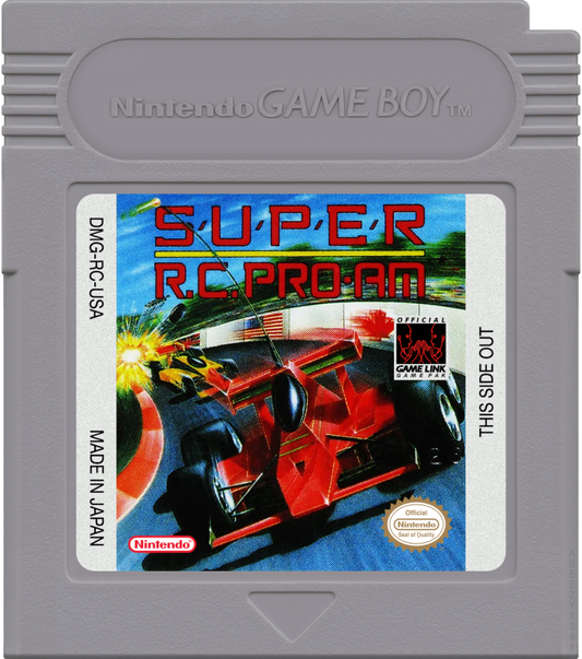 Super R.C. Pro-Am cartridge art for Game Boy (GB) video game 