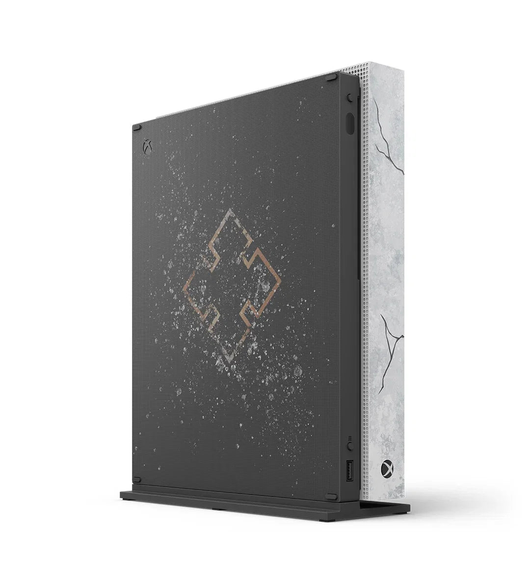 Xbox One X (XONE) [1 TB][Gears of War 5 Limited Edition] in Good Condition at Gamers INC, featuring a stunning translucent casing with a laser-etched "Snow Weathered" design, the specialized Kait Diaz Xbox Wireless Controller, and powerful 4K HDR gaming performance for the ultimate Gears of War fan collection under the console