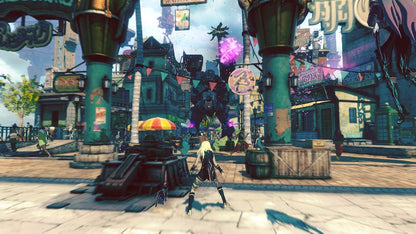 Gravity Rush 2 PlayStation 4 PS4 video game, action adventure, gravity-shifting gameplay, open-world exploration, stylized anime art style gameplay screenshot