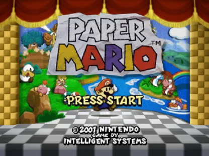 Paper Mario title screen for Nintendo 64 N64 video game