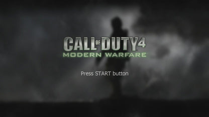 Call of Duty 4: Modern Warfare start screen for Xbox 360 (X360) first-person shooter video game