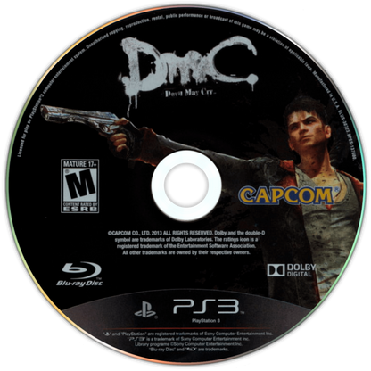 DMC: Devil May Cry disc art for PlayStation 3 (PS3) video game
