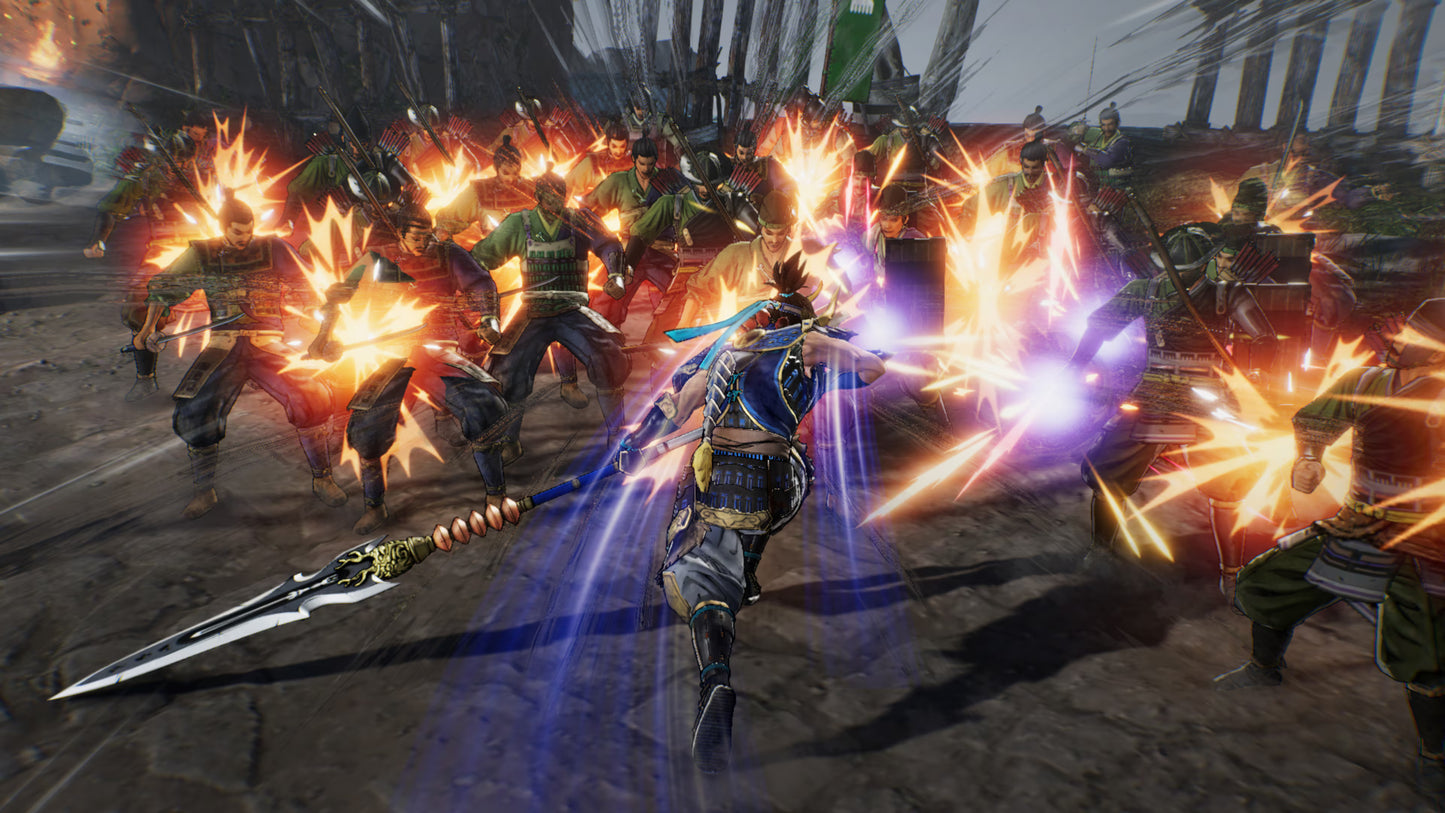 Samurai Warriors 5 for PlayStation 4 (PS4) at Gamers INC, featuring a bold reimagining of the series with stylized ink-brush visuals, exhilarating 1-vs-1000 battles, and a refreshed story centered on Nobunaga Oda and Mitsuhide Akechi during Japan’s Sengoku era gameplay screenshot