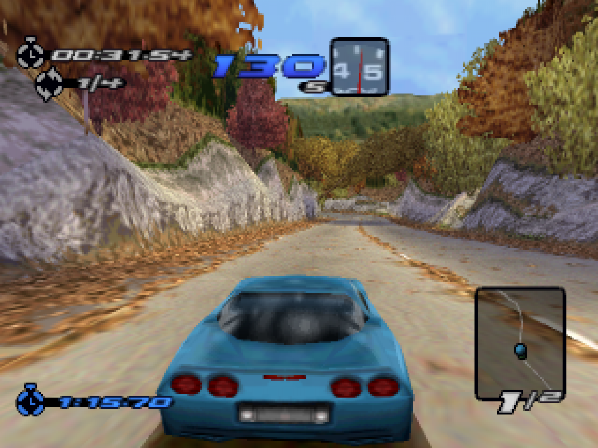 Need for Speed III: Hot Pursuit racing video game for the original Sony PlayStation (PS1), featuring high-speed street racing, exotic sports cars, challenging tracks, police pursuits, multiple race modes, and intense arcade-style driving action as players race against opponents while trying to evade law enforcement game play