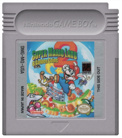 Super Mario Land 2 6 Golden Coins Game Boy GB for retro video game enthusiasts featuring classic side scrolling platforming gameplay Mario adventure imaginative worlds hidden secrets challenging levels iconic Nintendo action and collectible gaming appeal cartridge