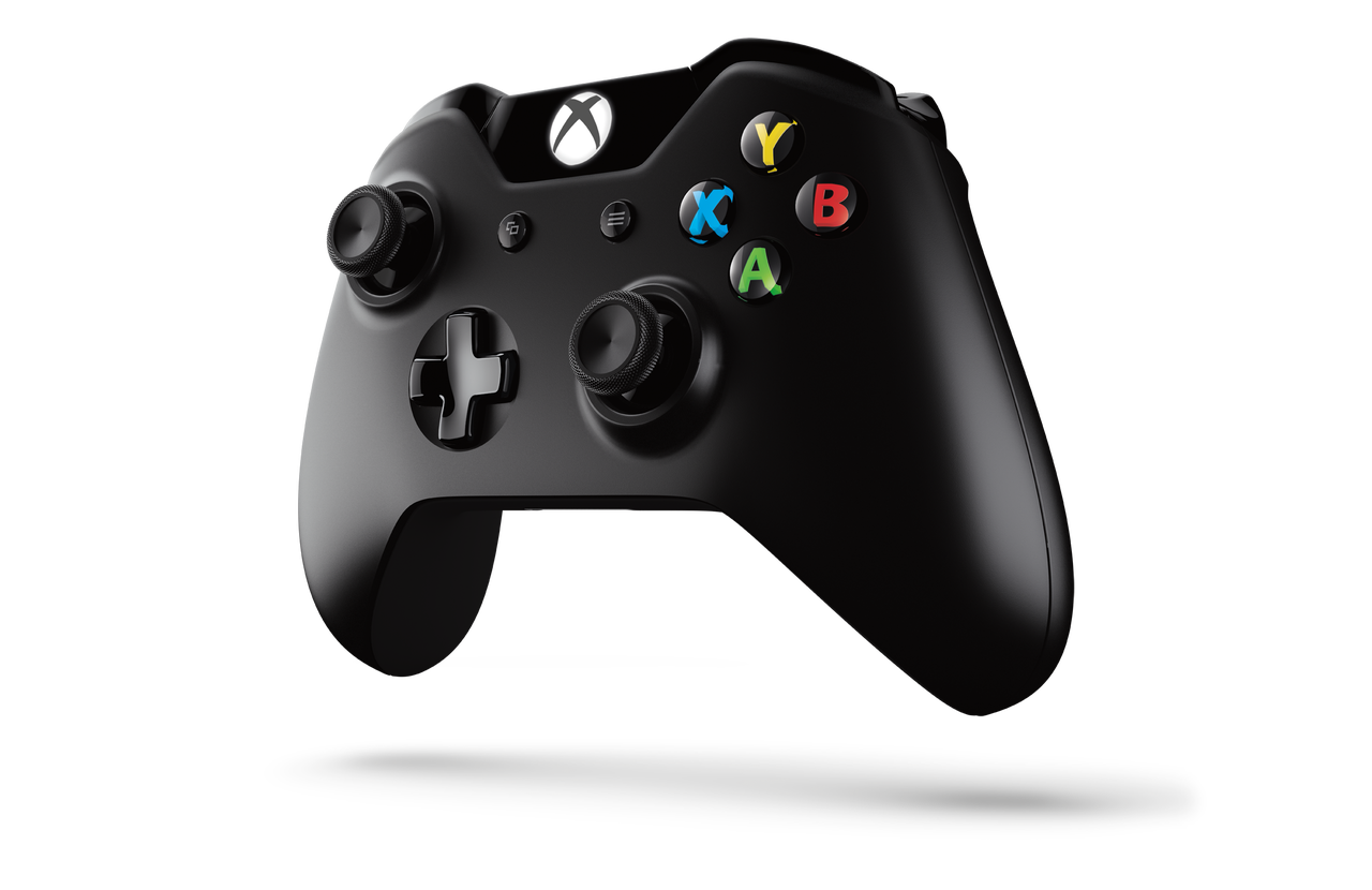 Black original Xbox One controller wireless Microsoft gaming accessory for Xbox One and PC systems side