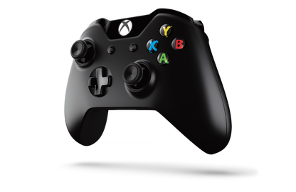 Black original Xbox One controller wireless Microsoft gaming accessory for Xbox One and PC systems side