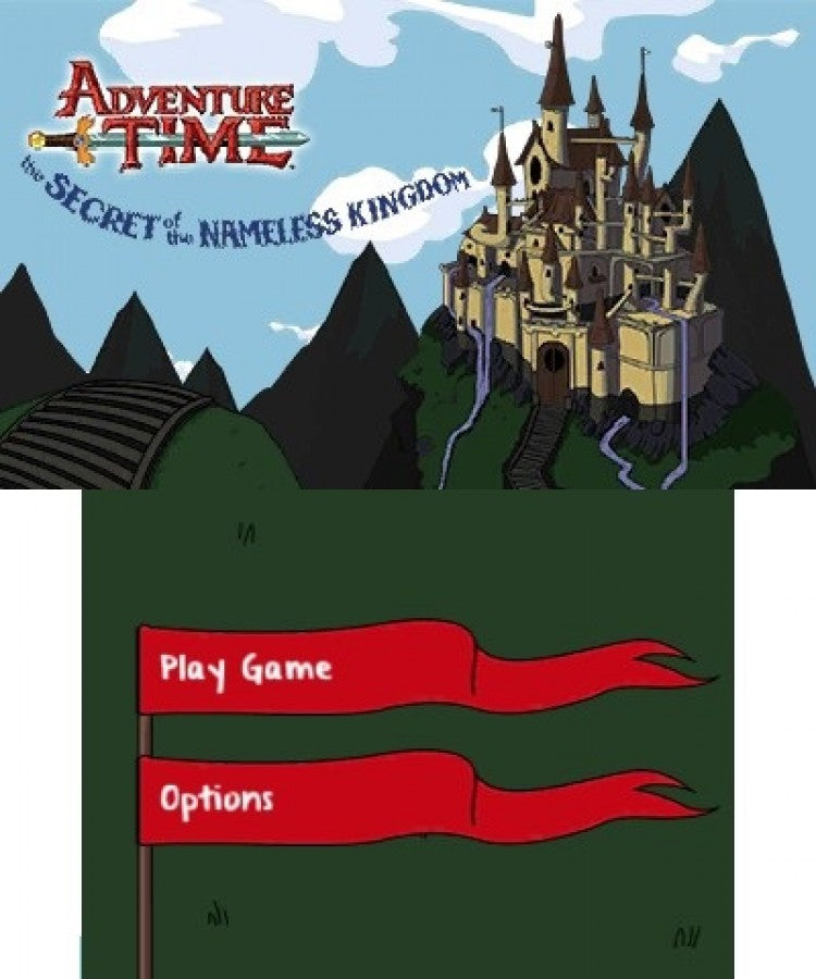 Adventure Time: The Secret of the Nameless Kingdom [CIB] start screen for Nintendo 3DS (3DS) action adventure video game