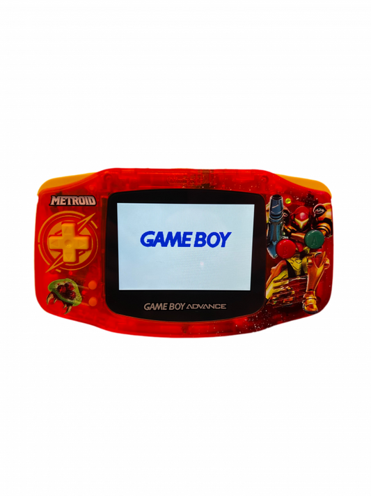 Game Boy Advance custom Metroid shell IPS backlit handheld console