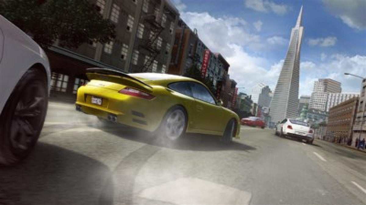 Driver San Francisco Xbox 360 open world racing video game featuring high-speed car chases city driving missions vehicle switching stunt driving police pursuits licensed vehicles and classic Xbox 360 gameplay collectible retro gaming appeal gameplay