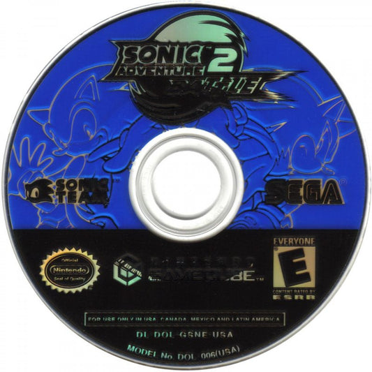 Sonic Adventure 2 Battle [Player's Choice] disc cover art for Nintendo GameCube (GC) action-adventure video game. 