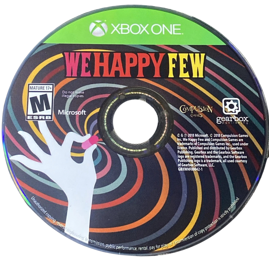We Happy Few – Xbox One (XONE) disc for dystopian action-adventure video game