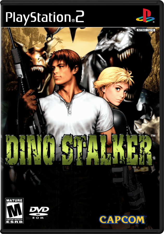 Dino Stalker PlayStation 2 PS2 retro video game light gun shooter cover art (2002)