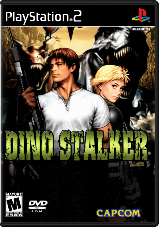 Dino Stalker PlayStation 2 PS2 retro video game light gun shooter cover art (2002)