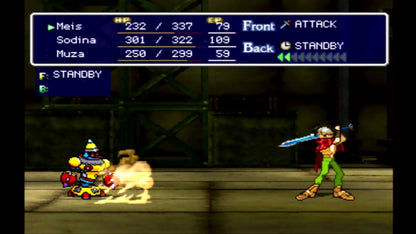 Thousand Arms PlayStation 1 PS1 turn-based RPG dating sim hybrid cel shaded anime style weapon forging system romance routes multiple endings gameplay 