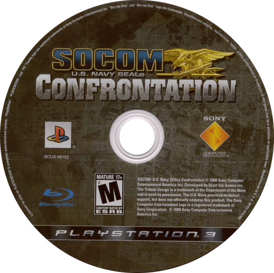 SOCOM Confrontation disc art for PlayStation 3 (PS3) video game
