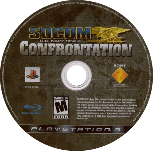 SOCOM Confrontation disc art for PlayStation 3 (PS3) video game