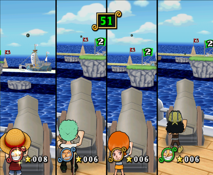One Piece Pirates Carnival for GameCube featuring party style mini games and characters from the One Piece universe gameplay