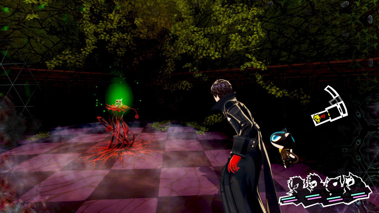 Persona 5 Royal Steelbook Edition for PlayStation 4, gameplay for a Japanese role-playing video game with turn-based combat, social simulation, dungeon exploration, and stylish anime-inspired storytelling