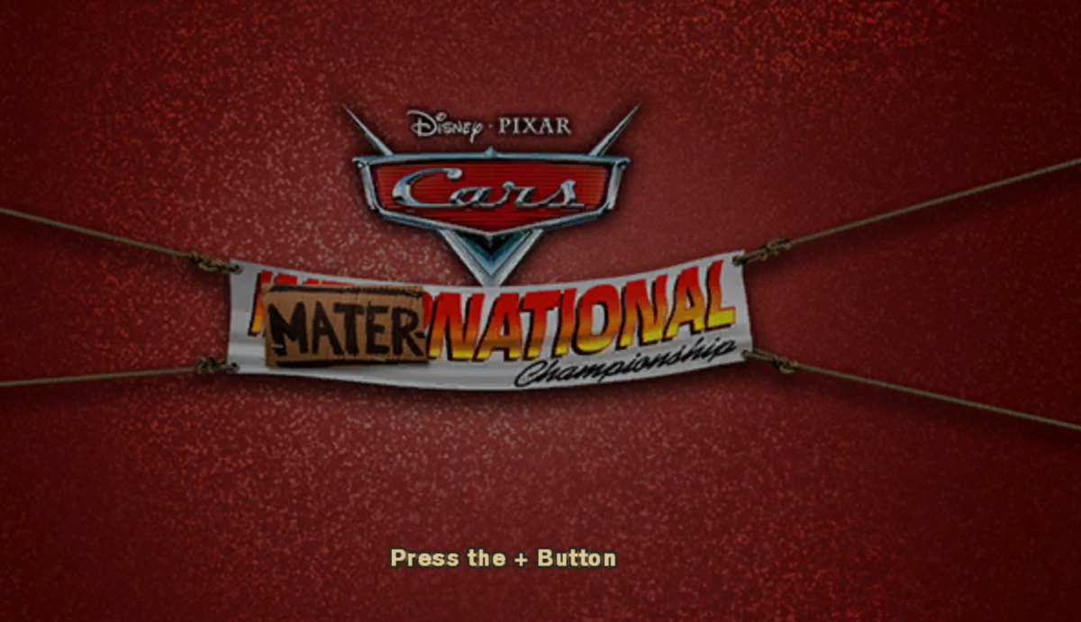 Disney Pixar Cars Mater-National Championship title screen art for Nintendo Wii (Wii) video game