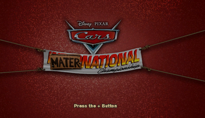 Disney Pixar Cars Mater-National Championship title screen art for Nintendo Wii (Wii) video game