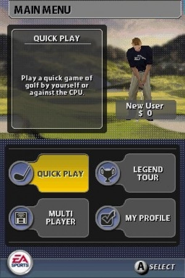 Tiger Woods PGA Tour gameplay for Nintendo DS (DS) video game