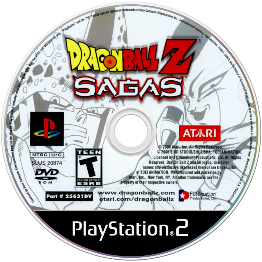 Dragon Ball Z: Sagas disc art for PlayStation 2 (PS2) video game