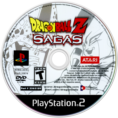 Dragon Ball Z: Sagas disc art for PlayStation 2 (PS2) video game