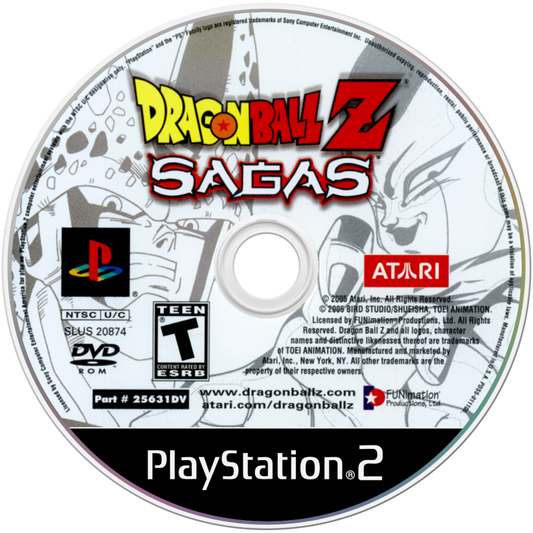 Dragon Ball Z: Sagas disc art for PlayStation 2 (PS2) video game