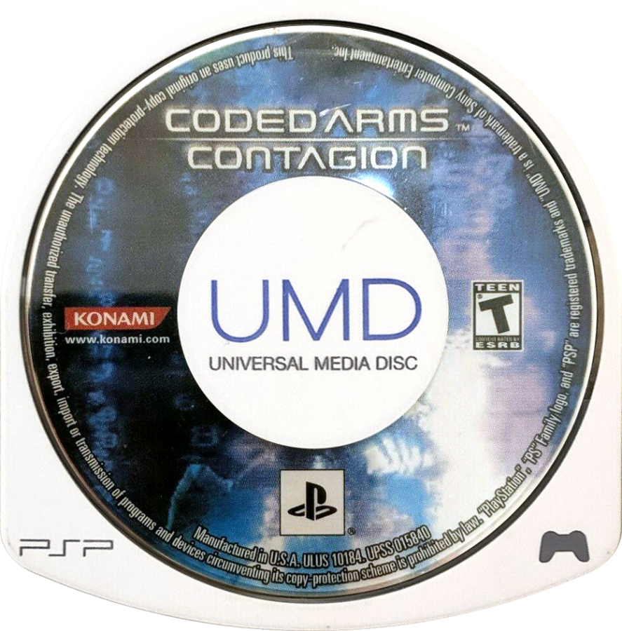 Coded Arms Contagion PlayStation Portable PSP for first person shooter video game fans featuring futuristic sci fi combat virtual reality missions advanced weapons fast paced shooting gameplay enemy battles strategic upgrades cyberpunk environments action packed handheld adventure collectible gaming appeal UMD disc