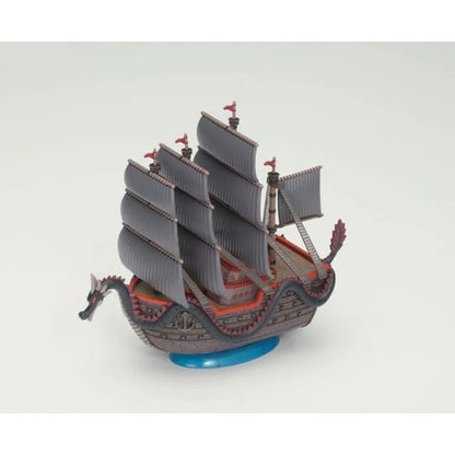 Dragon's Ship Bandai Grand Ship Collection model kit inspired design featuring detailed buildable pirate vessel aesthetic iconic seafaring adventure ship design intricate deck and sail components anime inspired craftsmanship collectible display model and nautical presentation