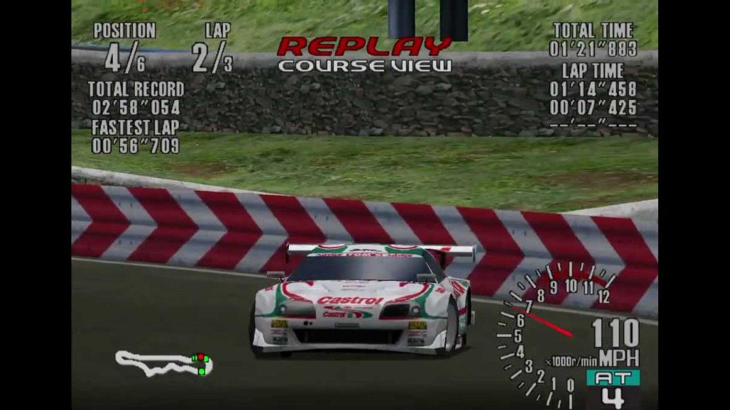 Sega GT game for the Sega Dreamcast featuring realistic racing simulation gameplay with licensed inspired vehicles career mode progression and tuning options focused on driving skill and car performance across various race tracks gameplay