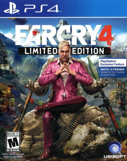 Far Cry 4 [Limited Edition] – PlayStation 4 (PS4) video game cover image, open-world shooter by Ubisoft