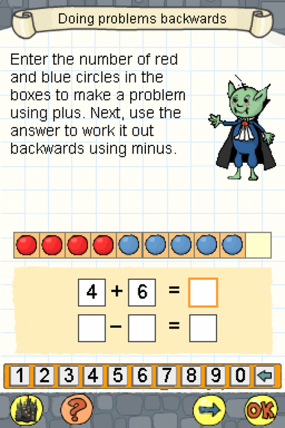 Learn Math for Grades 1-4 Nintendo DS DS educational video game featuring interactive math lessons addition subtraction multiplication division fractions problem solving number skills educational challenges and touchscreen learning gameplay for elementary school students collectible gaming appeal gameplay