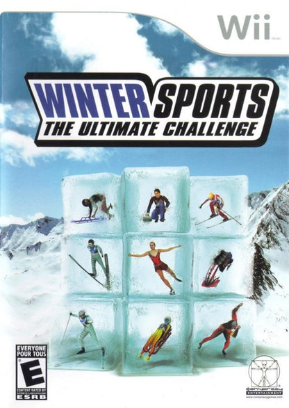 Winter Sports: The Ultimate Challenge cover art for Nintendo Wii (Wii) featuring multi‑event gameplay with skiing, snowboarding, bobsledding, and other Olympic‑style winter competitions.