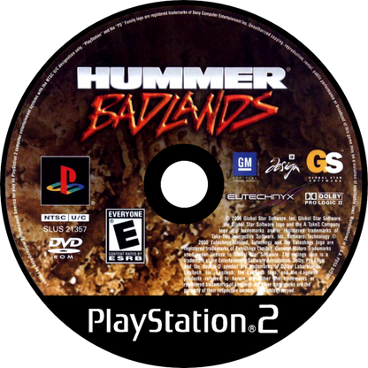 Hummer Badlands disc art for PlayStation 2 (PS2) video game