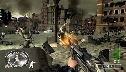 Call of Duty Finest Hour Greatest Hits PS2 inspired design featuring World War II military shooter aesthetic historic battlefield campaigns allied soldiers intense infantry combat cinematic wartime action immersive mission based gameplay nostalgic PlayStation 2 presentation gameplay 