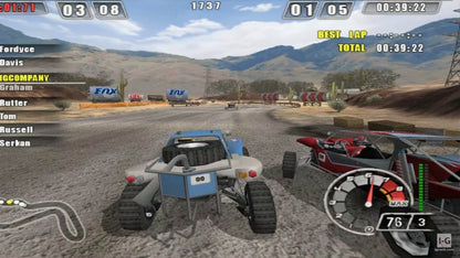 ATV Offroad Fury 4 for PlayStation 2 off road racing video game featuring expansive open environments licensed ATVs stunt challenges competitive multiplayer modes and fast paced extreme sports racing experience gameplay